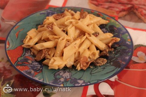 Макароны. Пенне с соусом из лесных грибов.